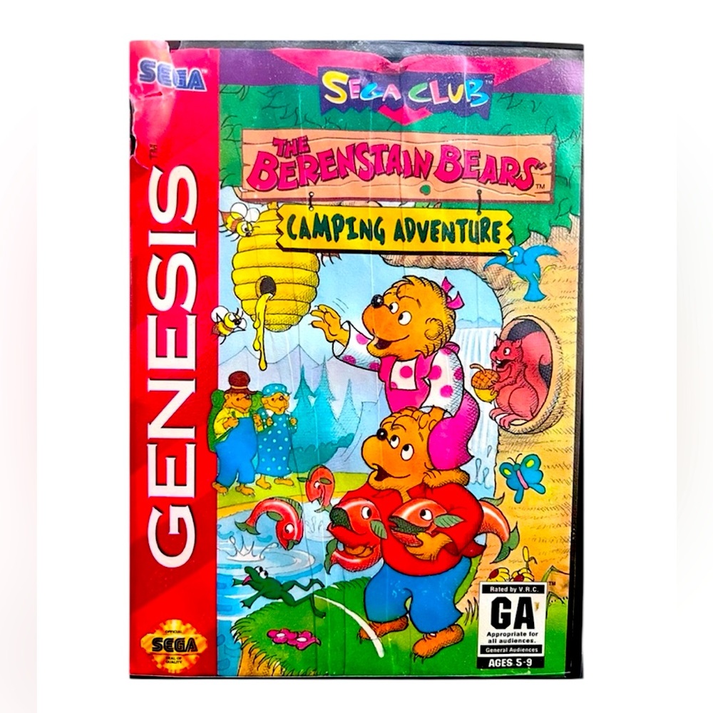 Vintage Sega Genesis “The Berenstain Bears Camping Adventure” Game Cartridge.